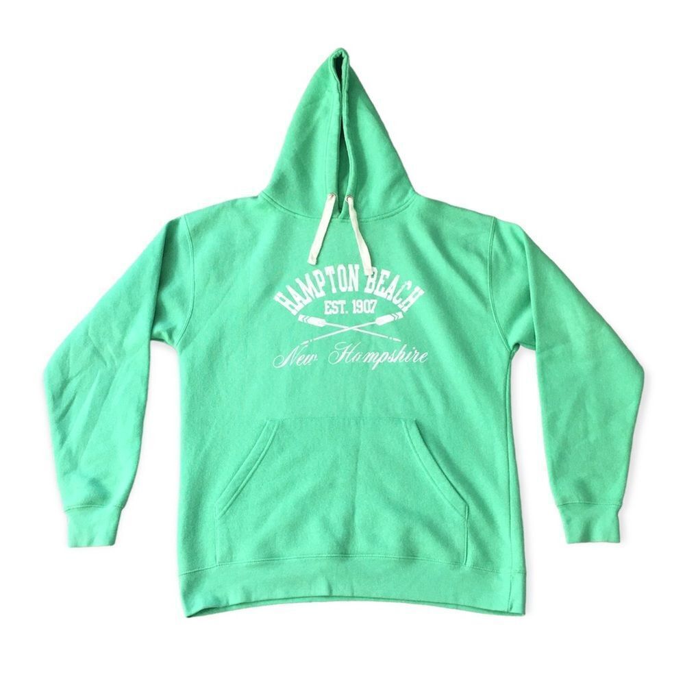 🔃Hampton Beach New Hampshire Green Hoodie Sweatshirt